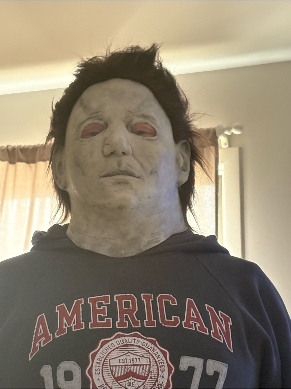 Michael Myers Halloween Mask with Dark Brown Hair
